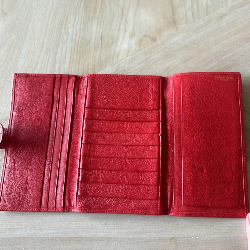 Vintage Mundi red Nappa cowhide leather wallet